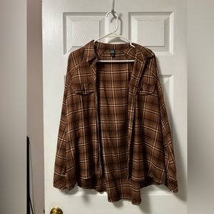 Oversized brown flannel